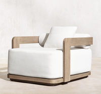 Ensemble de canapés de jardin en teck massif, design moderne et résistant aux intempéries, plusieurs modèles disponibles en usine