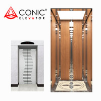 Ascenseur résidentiel compact en acier inoxydable, adapté aux personnes âgées, avec système de contrôle sécurisé et personnalisable pour appartement/villa