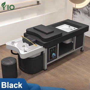 Cama <span class=keywords><strong>de</strong></span> champú multifuncional para peluquería, masaje <span class=keywords><strong>de</strong></span> estilo tailandés, Spa para pies, circulación <span class=keywords><strong>de</strong></span> <span class=keywords><strong>agua</strong></span>, vapor, cerámica negra para baños - Product Image 3