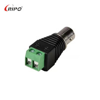 Conector Hembra BNC de Fábrica RIPO, Bloques de Terminales con Tornillos, Plástico y Cobre Negro para RG58/RG6, Hecho en China, Shenzhen