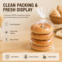 Sacs d'emballage alimentaire transparents pour boulangerie, personnalisables avec logo, en OPP/CPP, à soufflets latéraux, pour pains et pains de mie