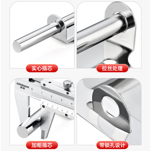 Perno de puerta plano de acero inoxidable tipo F de 2, 4, 6 y 8 pulgadas para puertas de madera de seguridad y uso en baños - Product Image 4