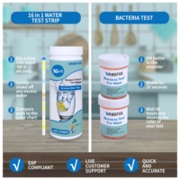 Bandelettes de test d'eau à 16 paramètres et kit de détection combinée des bactéries, kit de test d'eau potable 17 en 1 pour la détection de l'E.coli