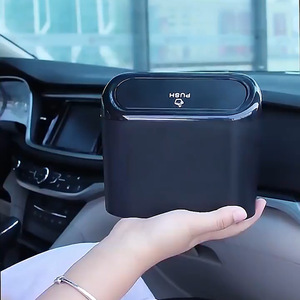 Jianyan-Bote de basura para coche, caja de almacenamiento rectangular portátil impermeable para montaje en vehículo, color negro, para uso en el interior del automóvil - Product Image 1