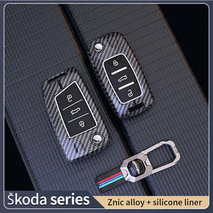 Logo personalizzato vendita calda in metallo fibra di carbonio custodia per chiave auto per Skoda octavia <span class=keywords><strong>Kodiaq</strong></span> Superb khushaq <span class=keywords><strong>accessori</strong></span> - Product Image 3