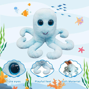 8636 Adorables Peluches Poulpes Bleues avec de Grands Yeux, Créatures Marines en <span class=keywords><strong>Peluche</strong></span>, Cadeaux d'Anniversaire pour Enfants, Petites Peluches Poulpes - Product Image 3