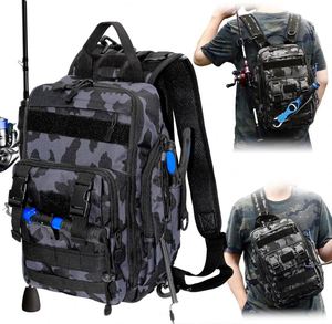 Sac à dos de pêche avec porte-cannes, échantillon gratuit, en tissu Oxford 900D résistant à l'eau, grand sac de rangement pour matériel de pêche - Product Image 4