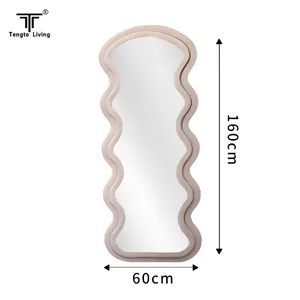 Venta caliente de Europa espejo de cuerpo entero de franela irregular fábrica de Espejos decorativos de terciopelo