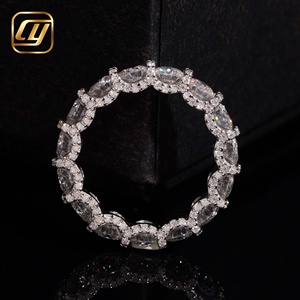 IGI Certified Lab Created Diamond VVS2 Clarity Excellent Cut <b>Eternity</b> <b>Ring</b> Solid 925 Sterling <b>Silver</b> Rhodium Plated Brilliant - Product Image 3