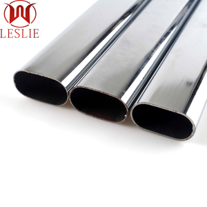 LESLIE <span class=keywords><strong>Tringle</strong></span> ovale en fer chromé pour armoire, épaisseur 0,6 mm, tube plat soudé 15x30 mm, tube de support pour meubles - Product Image 5