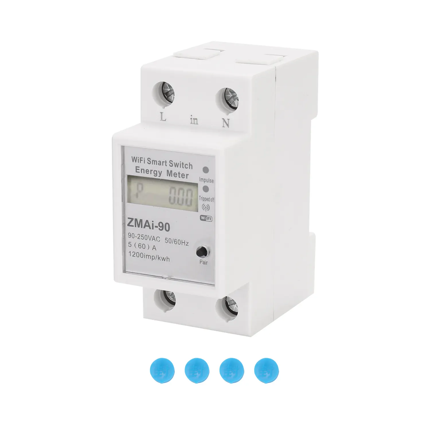 Đồng Hồ Đo Điện Năng Thông Minh, Thiết Bị Đo Điện Năng Tiêu Thụ Theo Tiêu Chuẩn Din Rail Một Pha Hỗ Trợ Smartlife/Tuya App Hoạt Động