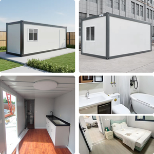 Casa Container Prefabbricata Grigio Chiaro Smontabile 20ft 40ft, Moderna Casa Modulare per Ospiti da Giardino, Spazio Abitativo Portatile per Esterni - Product Image 2