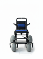 Fauteuil roulant de plage DIVOUS tout-terrain, 4 roues, léger, en acier, pliable, noir, roues larges à ballon, garantie 1 an, utilisation en bord de mer