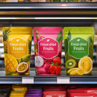 Sachets Doypack Personnalisés pour Fruits Lyophilisés, Qualité Alimentaire, Imprimés, Scellés, pour Stockage de Snacks de Fruits Congelés