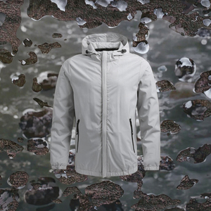 แจ็คเก็ตกันลมผ้าโพลีเอสเตอร์100% น้ำหนักเบาสำหรับผู้ชาย, เสื้อกันลมมีฮู้ดใส่สบายๆใส่สบายๆมีซิปนุ่มสำหรับฤดูใบไม้ผลิและฤดูใบไม้ร่วง - Product Image 3
