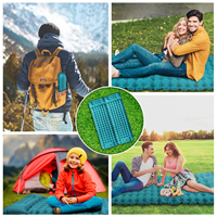 Matelas de camping gonflable avec pompe à pied intégrée, tapis de couchage ultraléger pour le camping, la randonnée et les voyages