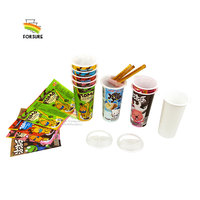 Emballage IML de qualité alimentaire imprimé de logo personnalisé direct de l'usine 200ml biscuits au doigt avec tasse à biscuits à tremper
