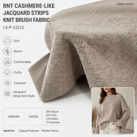 RNT Rajutan Jacquard Seperti Kasmir dengan Strip Berbahan Rajut 30% Rayon 56% Poli 12% Nilon 2% SP 290GSM Celana Pullover Tebal Grosir Kustom