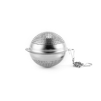 Infuseur à thé réutilisable et écologique en acier inoxydable argent/or 52 mm avec fermoir de verrouillage, filtre à mailles et chaîne portable pour la maison