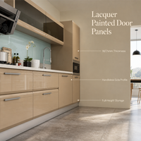 Ensemble de meubles de cuisine modulaires en bois massif sur mesure, design moderne, charnières à fermeture douce, résistant à l'humidité, laque MDF
