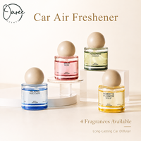 Diffuseur de parfum coloré pour voiture, bouteille en verre 50 ml avec bouchon lune, étiquette personnalisée, parfum d'ambiance pour la maison, pour la vente au détail