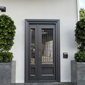 ZS personnalisé Design moderne impact des ouragans certifié luxe Double entrée porte de sécurité en acier antivol entrée avant intérieur - Product Image 3