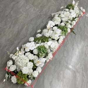 DKB Factory Wholesale Customized Decorative Flowers White Roses Baby Breath Artificial Flower Aisle <b>Table</b> Flower Runner - Product Image 2