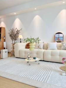 Tapis de chambre entière personnalisé de style nordique, haute qualité, couleur unie, silencieux, tapis de luxe léger - Product Image 5