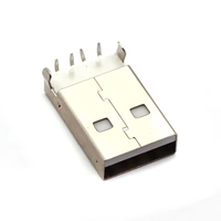 Connecteur mâle USB 2.0 Type A à souder soi-même avec borne en cuivre phosphoreux et boîtier en acier inoxydable pour câble de données PCB