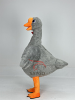 Costume de mascotte de cygne gonflable pour adulte, combinaison en fourrure de canard gris pour le divertissement, tenue de scène, cosplay d'animal en corps entier