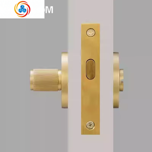 Solid Brass Sliding <b>Door</b> Privacy Lock <b>Brushed</b> Black Finish Bathroom Pocket <b>Door</b> Hardware OEM - Product Image 2