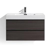 Ensemble de vanité de salle de bains d'hôtel de luxe moderne de 36 pouces armoire de lavabo de salle de bains murale flottante carcasse en MDF étanche