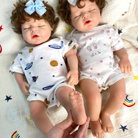 Lebensechte 20-Zoll-Reborn-Puppe mit Trinkfunktion und nassem, kuscheligem, handgerootetem Haar, schlafenden Augen, Unisex, aus massivem Silikon, Babygeschenk, direkt ab Werk