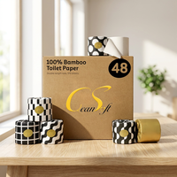 Rouleaux de papier toilette écologiques les plus vendus, fabriqués à partir de pâte de bambou vierge, doux, personnalisables et sans agents fluorescents