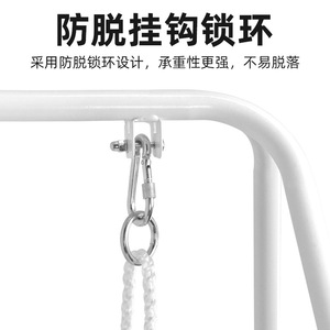 Indoor Outdoor Children <b>Swing</b> Set 95x170x152cm Powder Coated Iron <b>Single</b> Seat Minimalist Design - Product Image 4