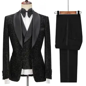 HD291 2024 nuevo diseño hecho a medida brillante hombres trajes 3 piezas chal solapa marca diseñador boda fiesta esmoquin chaqueta chaleco Pantalones