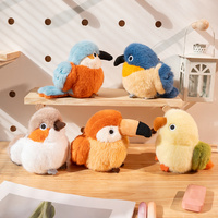 Porte-clés en peluche série Palm for Bird, adorable oiseau en peluche, mini-breloque douce en coton PP et polyester brodé, cadeau anti-stress