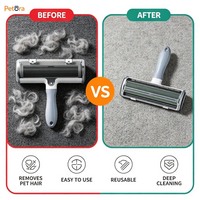 Brosse à poils pour animaux de compagnie Petora de qualité supérieure en plastique antidérapant, légère, pour chiens et chats, utilisation intérieure/extérieure, voyage