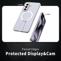 Funda Magnética de Lujo con Soporte para Teléfono Samsung A57, Funda Antigolpes con Disipación de Calor para Samsung A17 A27 A37