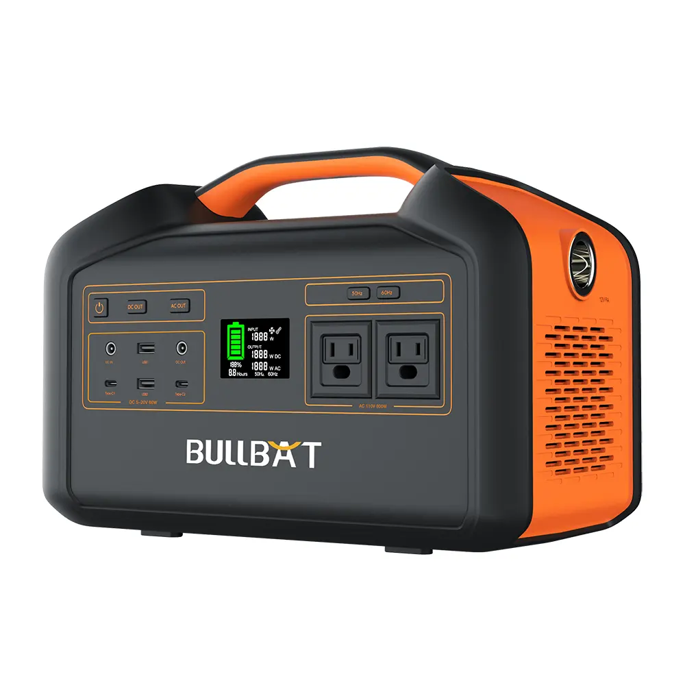 Bullbat Zonnepaneel Emergency Generator Outdoor 1000W Digitale Draagbare Power Station 230V Met Inverter