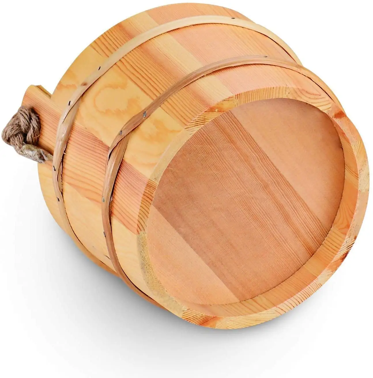 Balde de madeira sauna balde, acessório de spa-5 litros (1.3 galão) sauna com concha feita à mão