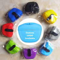 Custom LOGO Dog Training Pouch Magnetic Closing Silicone Dog Treat Pouch with Clip