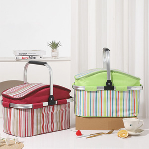 Panier de pique-nique isotherme pliable avec poignées, sac de livraison alimentaire thermique d'extérieur, boîte de rangement portable pour le camping et les voyages - Product Image 1