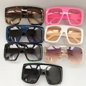 güneş gözlüğü bayanlar markalı Suppliers-Yeni güneş gözlüğü-kadın kare boy güneş kadınlar moda güneş gözlüğü bayan marka tasarımcısı Vintage Shades Gafas Oculos