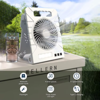 Ventilateur pliable portable à LED pour camping extérieur, rechargeable solaire, 4000 mAh, pour la charge de téléphones portables, utilisation en voiture et en camping-car