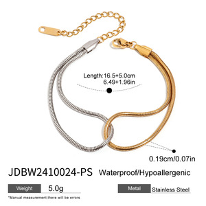 Hot Sale Trending Cross-border Niche Design Gold Silver Color Blocked Hollow Snake <b>Chain</b> Bracelet Stainless Steel <b>Titanium</b> Steel - Product Image 3