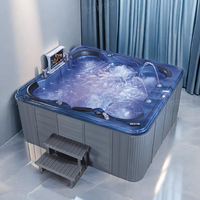 Spa de nage extérieur intelligent en acrylique avec système Balboa pour 6 personnes, baignoire de fête avec jacuzzier, spa à tube chaud vortex de massage