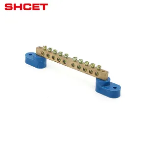 Wholesale brass earth terminal block copper wiring electric 500v cable bar dc grounding neutral link