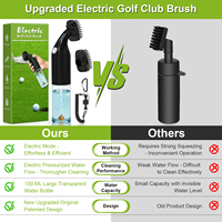 Nouveauté Cadeau de Noël Brosse électrique pour club de golf avec bouteille d'eau Accessoires de golf Nettoyeur de golf