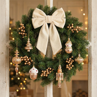 Pendentifs de Noël en plastique pour sapin et guirlande, décorations de Noël dorées champagne, motif arbre de Noël et casse-noisette